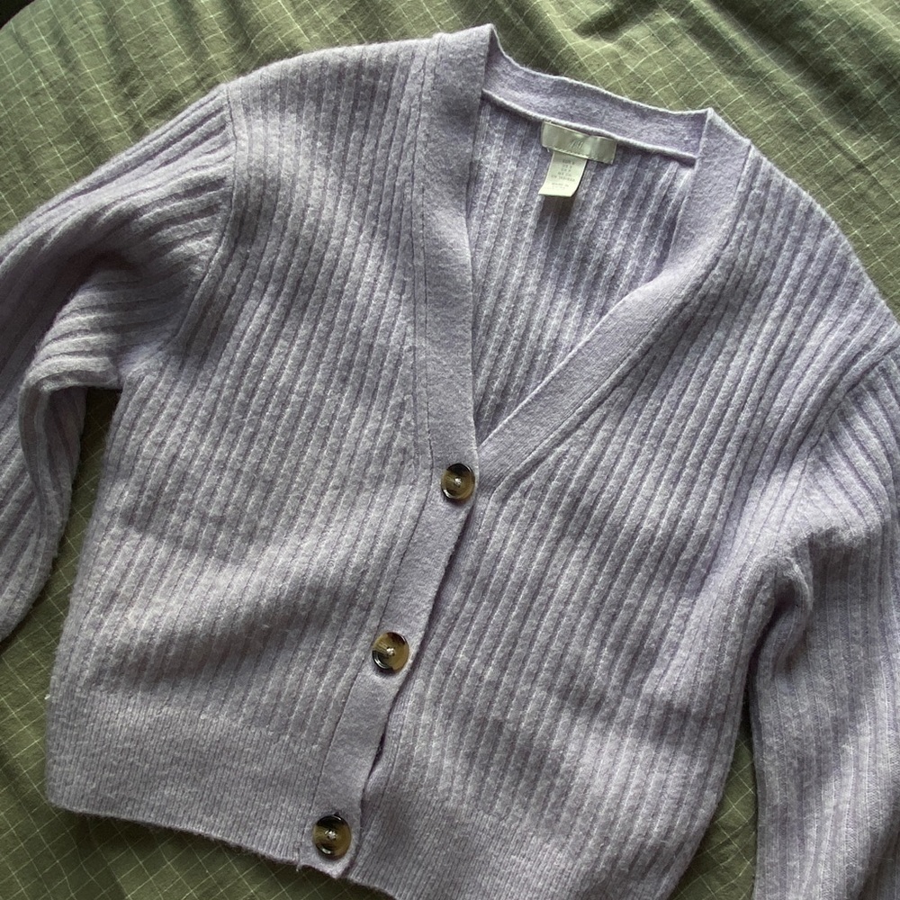 H&M Button Up Shirt Woven Warm Lilac